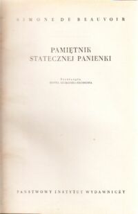 Miniatura okładki Beauvoir de Simone /przeł. Szumańska -  Grossowa Hanna/ Pamiętnik statecznej panienki.