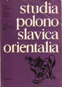 Miniatura okładki Białkozowicz Bazyli /red./ Studia polono - slavica - orientalia. Acta litteraria III.