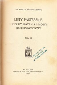 Miniatura okładki Bilczewski Józef Arcybiskup Listy pasterskie, odezwy, kazania i mowy okolicznościowe. Tom III.