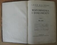 Zdjęcie nr 2 okładki Biliński Leon Wspomnienia i dokumenty. Tom II 1915-1922.