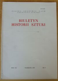 Miniatura okładki  Biuletyn Historii Sztuki. Rok XLI, nr 3.