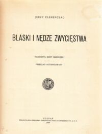 Miniatura okładki Clemenceau Jerzy Blaski i nędze zwycięstwa.