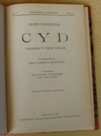 Zdjęcie nr 2 okładki Corneille Piotr Cyd. Tragedja w pięciu aktach. /Seria II. Nr 8/