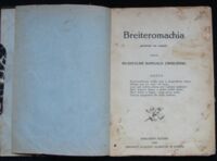 Zdjęcie nr 2 okładki Ćwikliński Władysław Romuald Breiteromachia poemat na czasie.