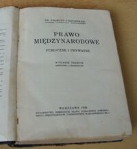 Zdjęcie nr 2 okładki Cybichowski Zygmunt Prawo międzynarodowe publiczne i prywatne.