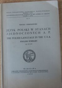 Zdjęcie nr 1 okładki Doroszewski Witold Język polski w Stanach Zjednoczonych A.P.