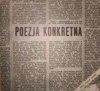 Miniatura okładki Dróżdż Stanisław /zebr./ Poezja konkretna. Wybór tekstów polskich oraz dokumentacja z lat 1967-1977.