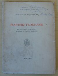 Miniatura okładki Gębarowicz Mieczysław Psałterz floriański. Kilka uwag z powodu nowego wydania zabytku.