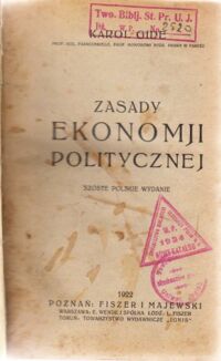 Miniatura okładki Gide Karol Zasady ekonomii politycznej.