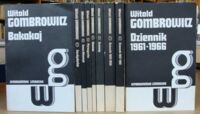 Miniatura okładki Gombrowicz Witold / red. naukowa Jan Błoński/ Dzieła. T.I-IX.
T.I. Bakakaj.
T.II. Ferdydurke.
T.III. Trans-Atlantyk.
T.IV. Pornografia.
T.V. Kosmos.
T.VI. Dramaty.
T.VII. Dziennik 1953-1956.
T.VIII. Dziennik 1957-1961.
T.IX. Dziennik 1961-1966.