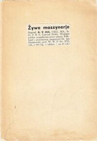 Zdjęcie nr 2 okładki Hall A.V. Żywe maszynerje. /Z dziedziny Nauki i Techniki. T.V./