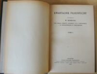 Zdjęcie nr 2 okładki Heinrich W. /red./ Kwartalnik filozoficzny. Tom I.