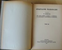 Zdjęcie nr 2 okładki Heinrich W. /red./ Kwartalnik filozoficzny. Tom XII.