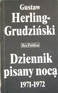 Miniatura okładki Herling-Grudziński Gustaw Dziennik pisany nocą 1971-1972.