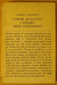 Miniatura okładki Ingarden Roman Utwór muzyczny i sprawa jego tożsamości.