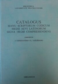Miniatura okładki Jażdżewski Konstanty Kl. /oprac./ Katalog łacińskich rękopisów średniowiecznych obejmujących kodeksy 180-260.