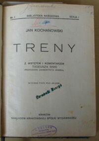 Zdjęcie nr 2 okładki Kochanowski J., Niemcewicz J., Brodziński K., La Rochefoucauld Treny. /Seria I. Nr 1/. Powrót posła. /Seria I. Nr 4/. O klasyczności i romantyczności tudzież o duchu poezji polskiej. /Seria I. Nr 10/. Maksymy i rozważania moralne. /Seria II. Nr 38/