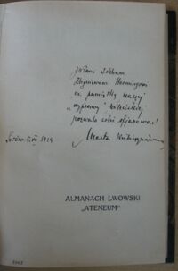 Zdjęcie nr 3 okładki Kubiszynówna Marta /red./ Almanach Lwowski "Ateneum". Rocznik pierwszy.