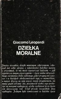 Miniatura okładki Leopardi Giacomo Dziełka moralne.