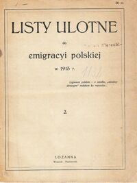 Miniatura okładki  Listy ulotne do emigracyi polskiej w 1915 r. 2.