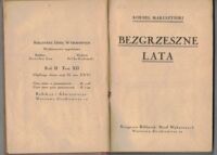 Zdjęcie nr 2 okładki Makuszyński Kornel  Bezgrzeszne lata. 