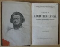 Zdjęcie nr 3 okładki Mickiewicz Adam Pisma nie objęte czterotomowem wydaniem warszawskiem. Dwa tomy w jednym.