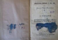 Zdjęcie nr 3 okładki Modrzewski Andrzej Frycz O poprawie Rzeczypospolitej. /Bibljoteka Mrówki T.156-160/