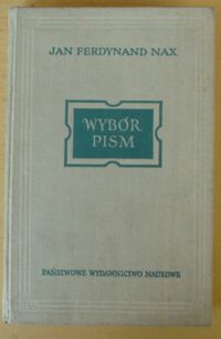 Miniatura okładki Nax Jan Ferdynand Wybór pism.