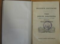 Miniatura okładki Nietzsche Fryderyk Tako rzecze Zaratustra. Książka dla wszystkich i dla nikogo. 

	