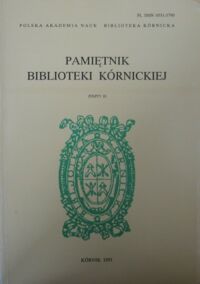 Miniatura okładki  Pamiętnik Biblioteki Kórnickiej. Zeszyt 23.