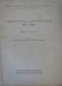 Miniatura okładki Pańków Stanislawa, Wojas Zbigniew Cracovia Artificum 1551-1560. Zeszyt 1: 1551-1552.