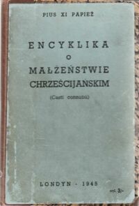 Miniatura okładki Pius XI Papież Encyklika o małżeństwie chrześcijańskim. (Casti connubii)