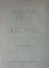 Miniatura okładki Prus Bolesław Kroniki. /Tom XX z prac IBL PAN/.