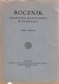 Miniatura okładki  Rocznik Akademii Handlowej w Poznaniu. Rok 1948/49.