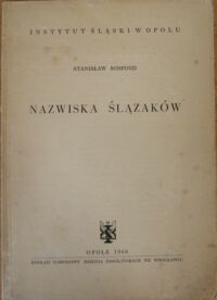 Zdjęcie nr 1 okładki Rospond Stanisław    Nazwiska Ślązaków.