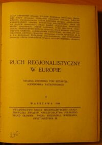 Zdjęcie nr 2 okładki  Ruch regjonalistyczny w Europie. Tom II.