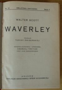 Zdjęcie nr 2 okładki Scott Walter Waverley. /Seria II. Nr 56/