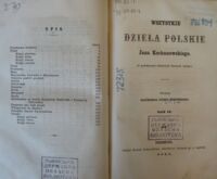 Zdjęcie nr 5 okładki  Sielanki Szymona Szymonowica. Sielanki Józefa Bartłomieja i Szymona Zimorowiczów. Wszystkie dzieła polskie Jana Kochanowskiego (Z portretem autora) wydanie Józefa Turowskiego t.I-II.