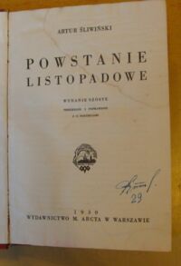 Zdjęcie nr 2 okładki Śliwiński Artur Powstanie listopadowe.