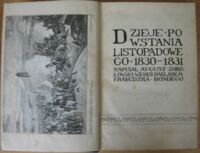 Zdjęcie nr 2 okładki Sokołowski August Dzieje powstania listopadowego 1830-1831.