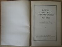 Zdjęcie nr 2 okładki Sokołowski August Dzieje Powstania Listopadowego 1830-1831. /Powstania Polskie 1794 * 1830-31 * 1863/