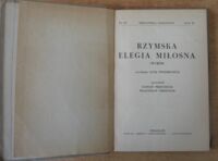 Miniatura okładki Świderkówna Anna /przeł./ Rzymska elegia miłosna. Wybór. /Seria II. Nr 90/