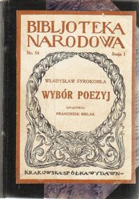 Miniatura okładki Syrokomla Władysław (Ludwik Władysław Kondratowicz) Wybór poezyj. /Seria I. Nr 54/