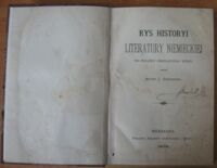 Zdjęcie nr 2 okładki Szabrański Antoni j. /zeb./ Rys historyi literatury niemieckiej do połowy ośmnastego wieku.