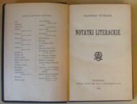 Zdjęcie nr 2 okładki Tetmajer Kazimierz Notatki literackie.