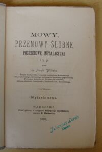 Zdjęcie nr 2 okładki Wilczek Józef, ks. Mowy, przemowy ślubne, pogrzebowe, instalacyjne itp.