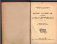 Miniatura okładki Wojciechowski Konstanty Zwięzły podręcznik do historyi literatury polskiej.