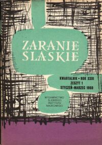 Miniatura okładki  ZaranieŚląskie. Kwartalnik. Rok XXIII.Zeszyt 1 Styczeń-Marzec 1960.