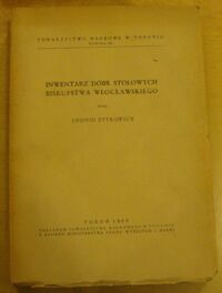 Miniatura okładki Żytkowicz Leonid /wydał/ Inwentarz dóbr stołowych biskupstwa włocławskiego. /Fontes 36/